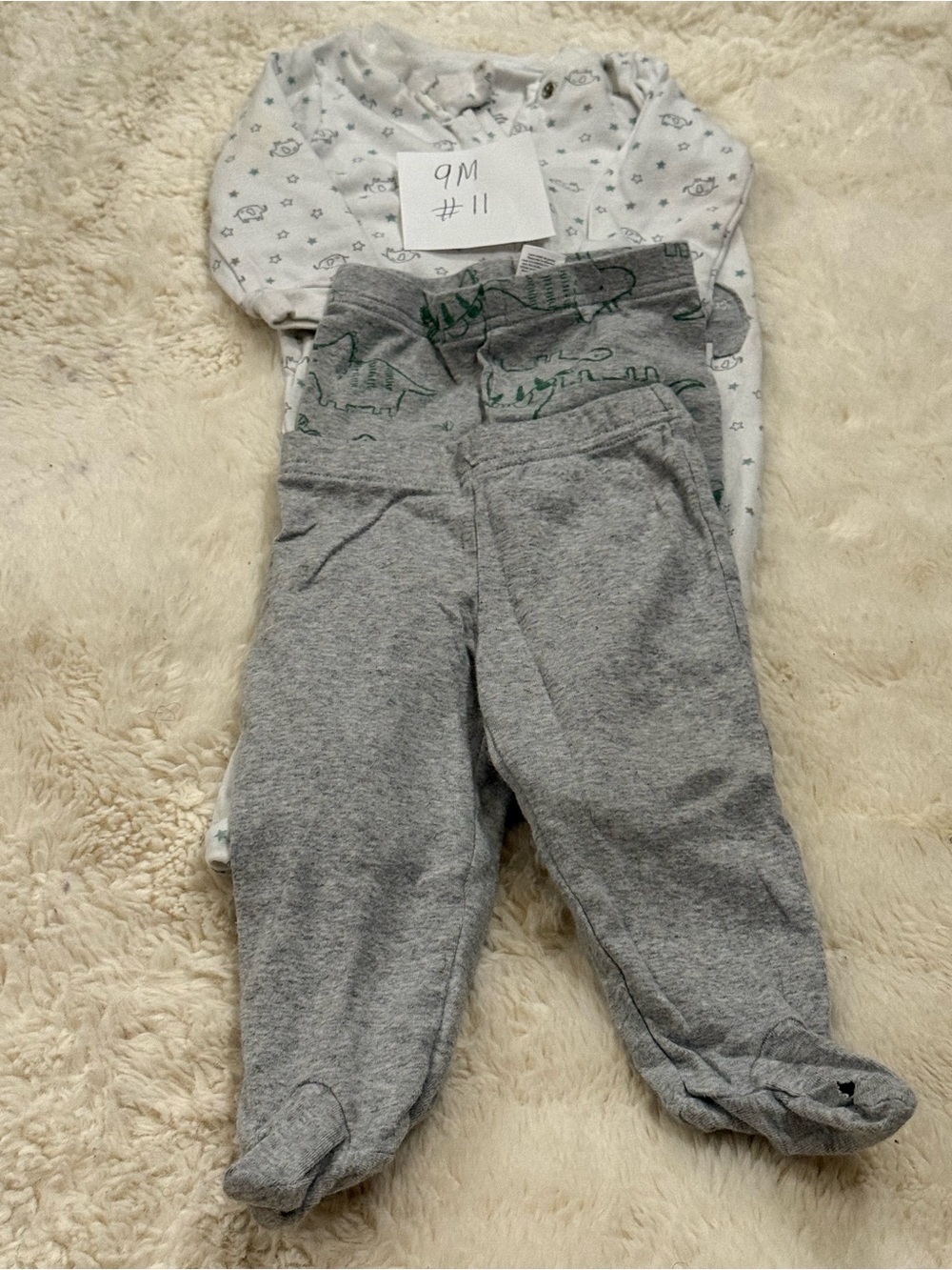 Carter's Gray Footed Sweatpants with Dino Print